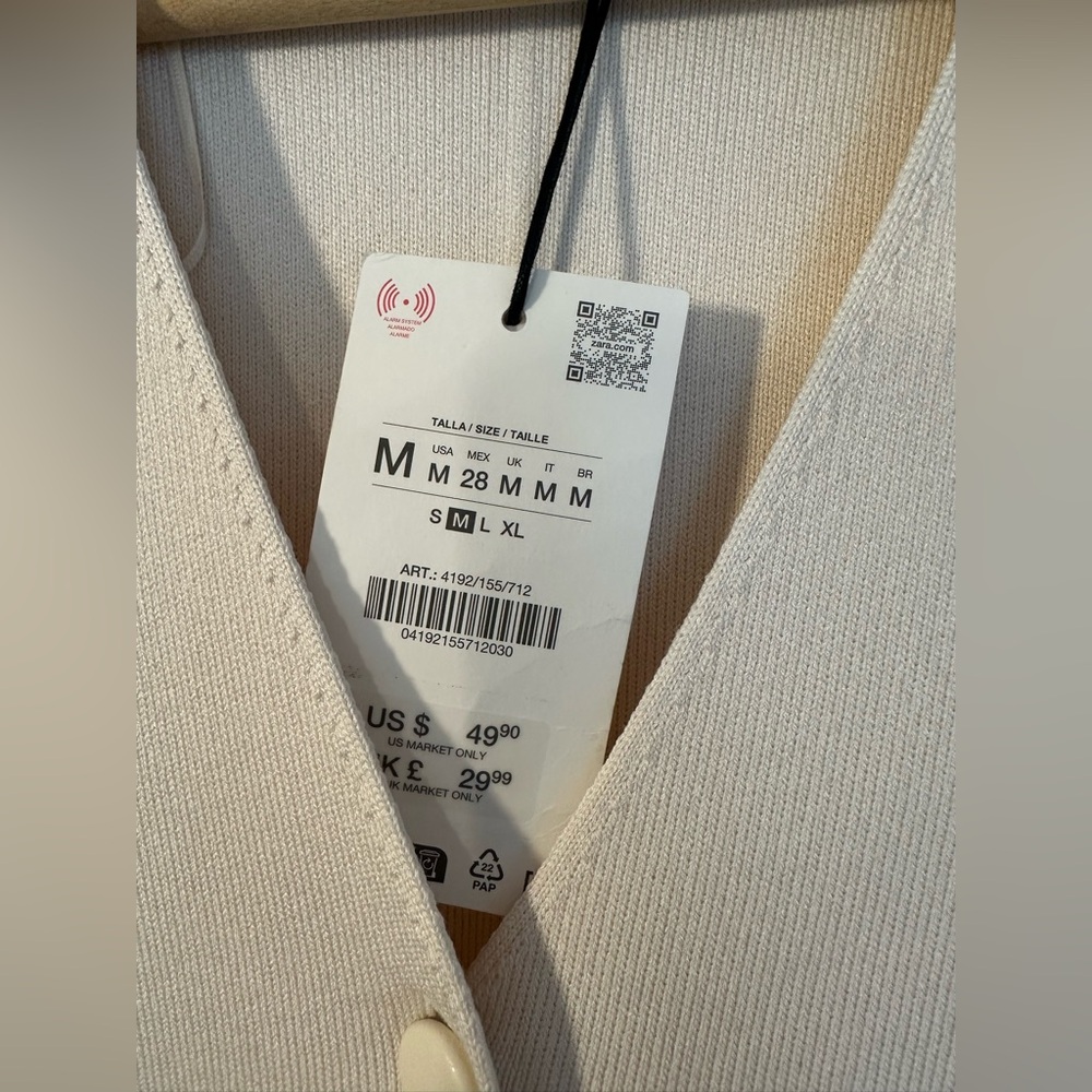Zara Cream Knit Top - Picture 4 of 8